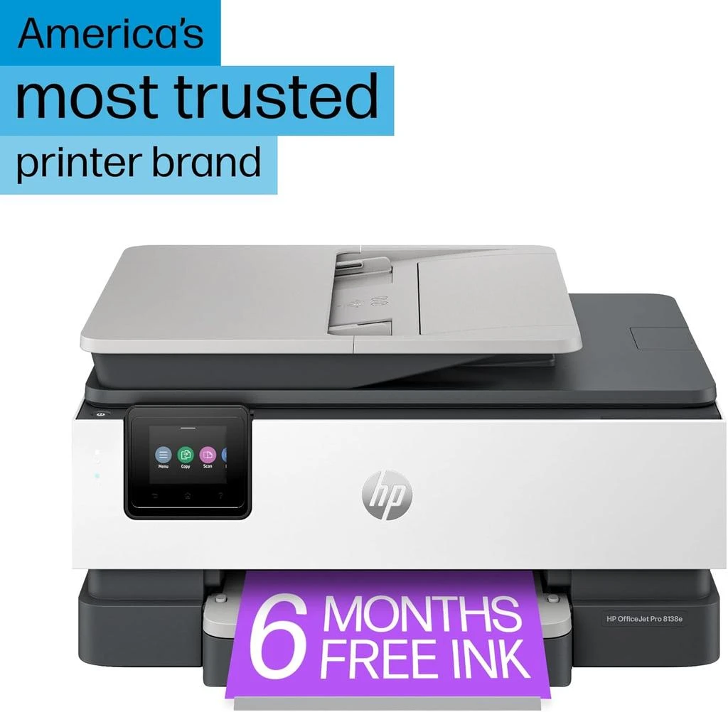 HP OfficeJet Pro 8138e Wireless All-in-One Color Inkjet Printer Scan Copy Fax 3