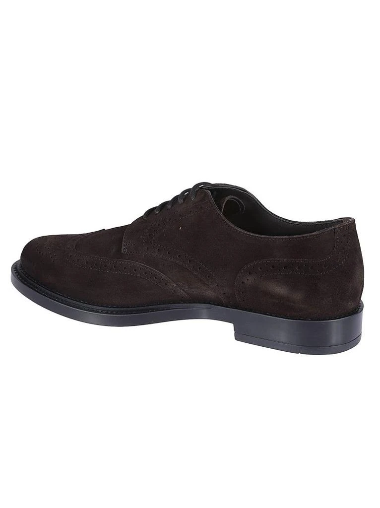 Tod's Brown Wingtip Derby Shoes With Intricate Brogue Detailing 3