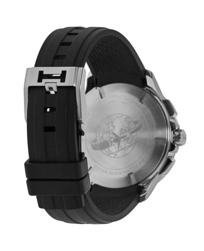 Hamilton Hamilton Khaki Aviation Worldtimer Chrono Quartz Black Dial Rubber Strap Men's Watch H76714335 4