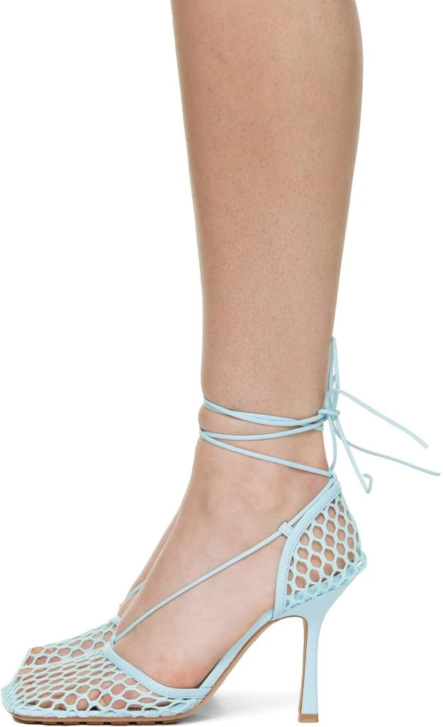 Bottega Veneta Blue Stretch Web Heels 3