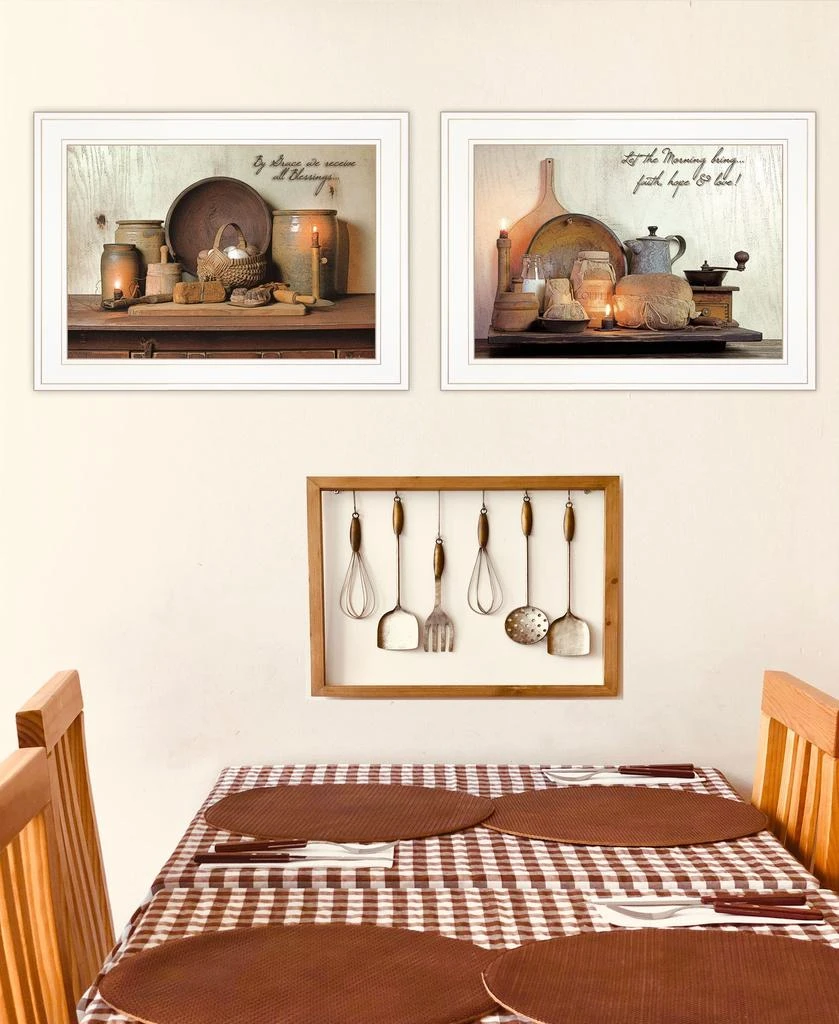 Hivvago Set Of Two By Grace 1 White Framed Print Kitchen Wall Art 4