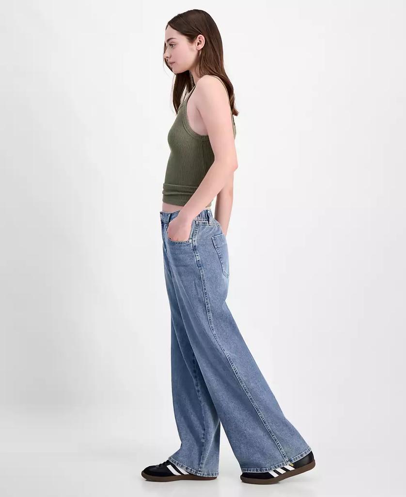 Vanilla Star Juniors' Mid Rise Wide Leg Jeans