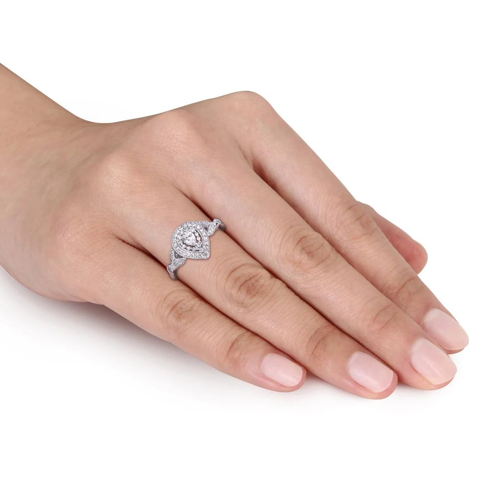 Mimi & Max 1/2ct TW Diamond Pear Shape Engagement Ring 10k White Gold 2