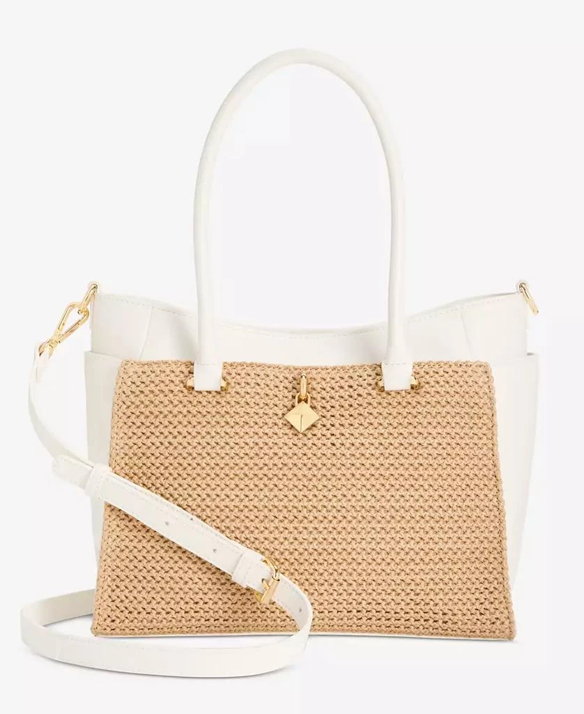 INC International Caitii Medium Straw Satchel, Exclusively at Macy's 1