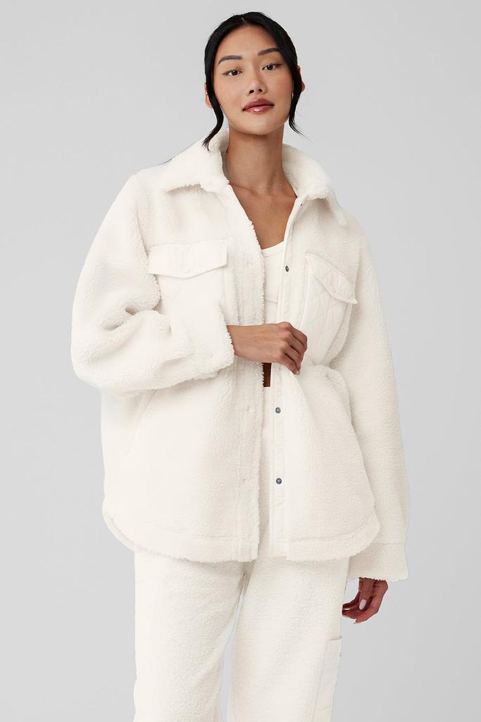 Alo Sherpa Edge Shacket - Ivory