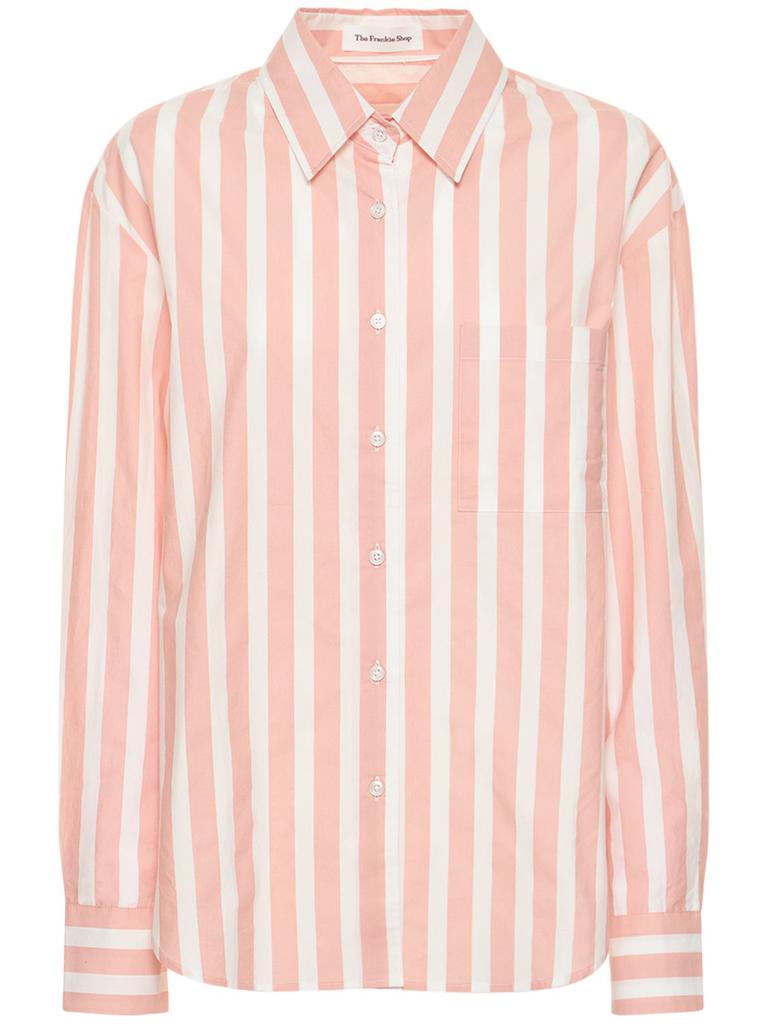 The Frankie Shop Lui Wide Striped Cotton Shirt