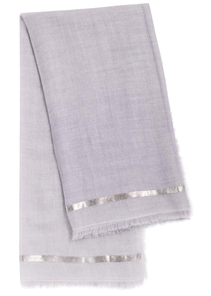 AMA Pure Rigino metallic-weave cashmere scarf