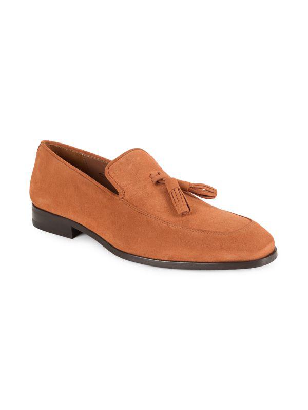 Mezlan Apron Toe Suede Tassel Loafers