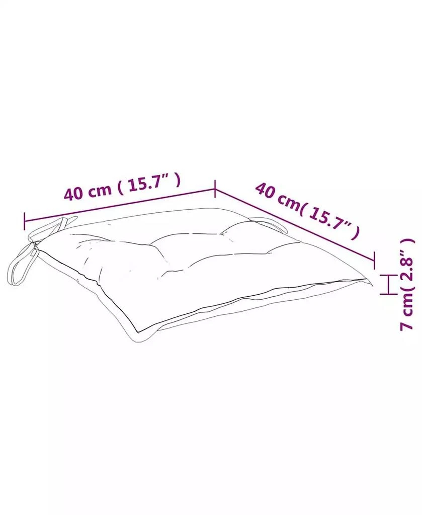 vidaXL Chair Cushions 4 pcs Cream White 15.7"x15.7"x2.8" Oxford Fabric 5