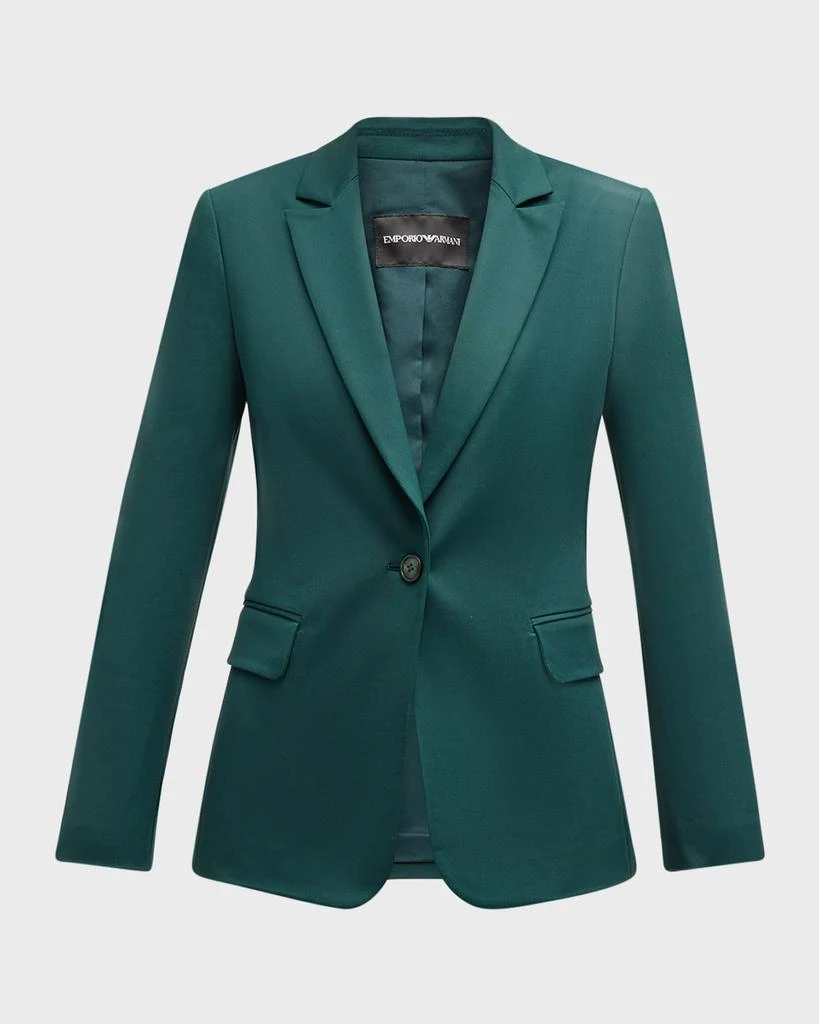 Emporio Armani Single-Button Couture Cotton Blazer