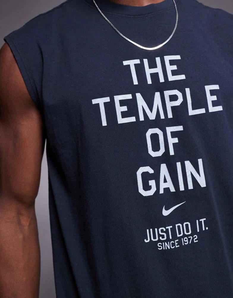 NIKE Nike Training The Temple Of Gain graphic vest in navy 2