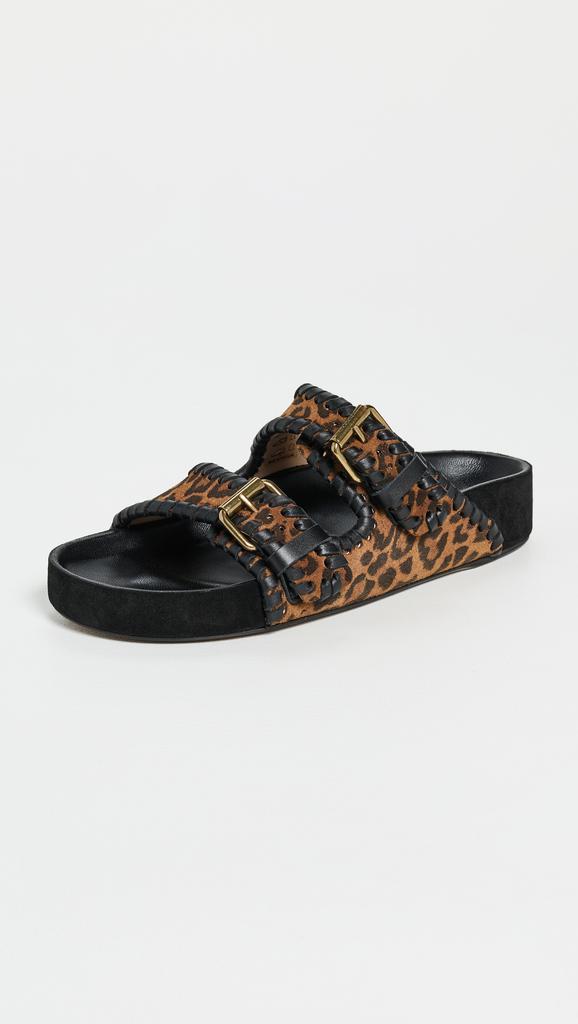 Isabel Marant BLACK LEATHER YLUAN SANDALS - Sandals