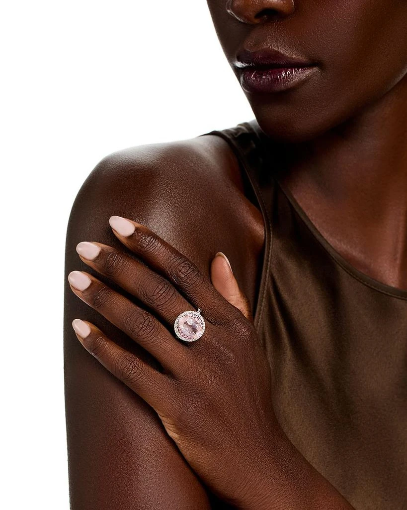 Bloomingdale
s Fine Collection Rose Quartz, Pink Sapphire 
Diamond Halo Ring in 14K Rose Gold 2