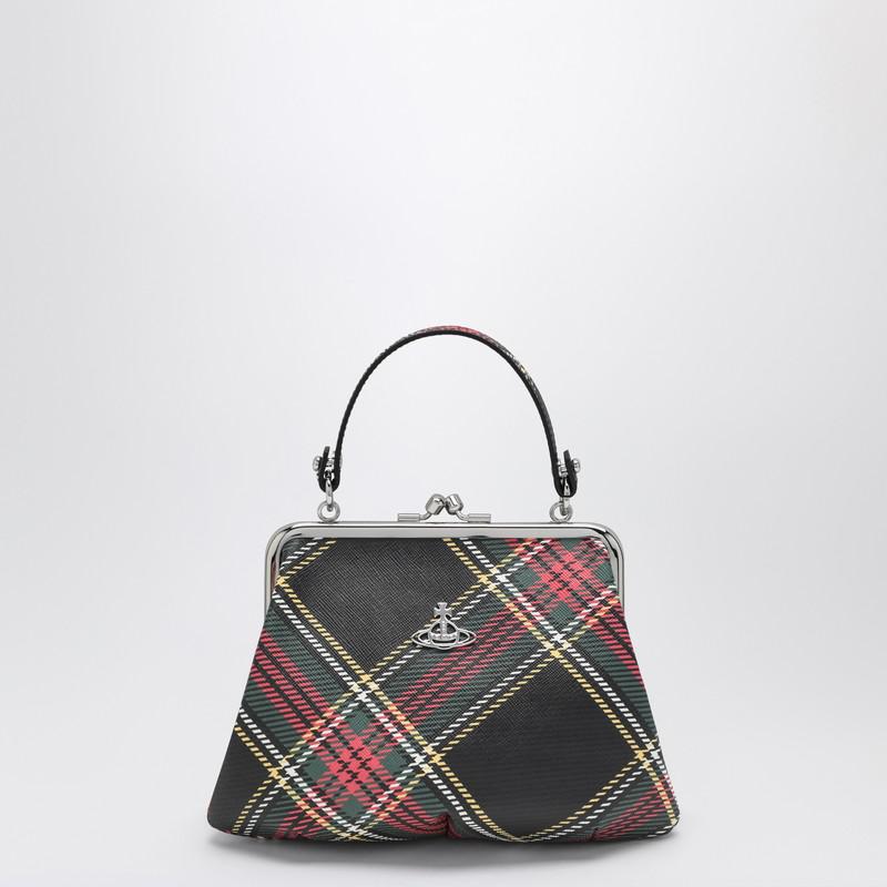 ハンドバッグ Vivienne Westwood Black Granny Bag With Tartan Pattern Vivienne Westwood Black Granny bag with tartan pattern