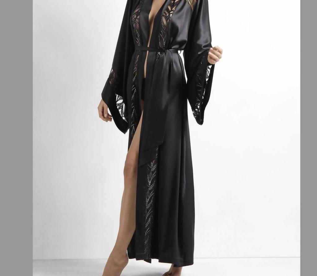 Elie Saab My Desire Silk Robe In Black