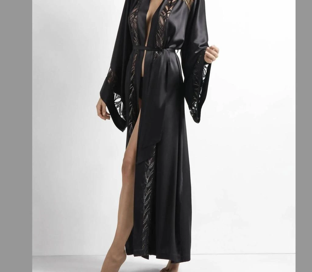 Elie Saab My Desire Silk Robe In Black 1