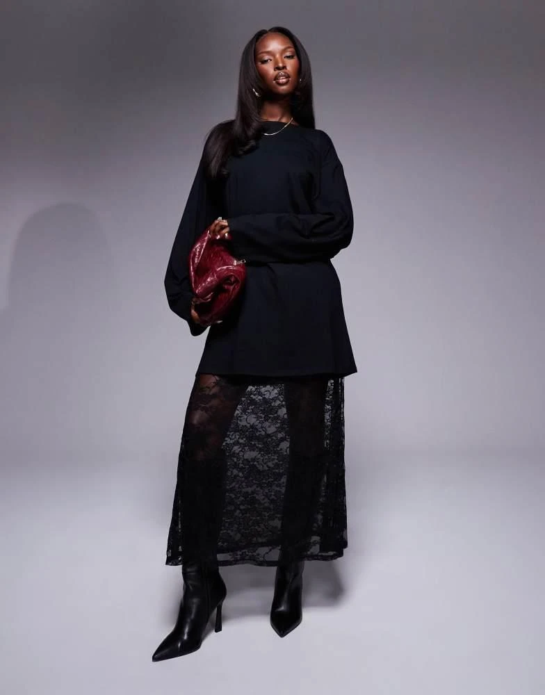 Lace Dress Black T Shirt Dress Asos ASOS DESIGN In T-shirt With