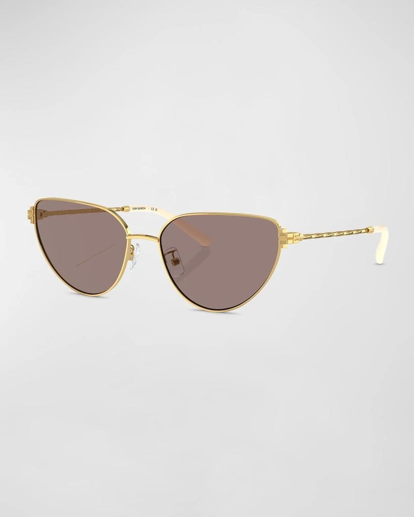 Tory Burch Hammered Metal Cat-Eye Sunglasses 1
