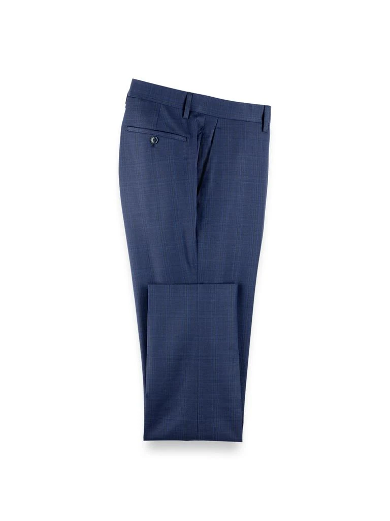 Paul Fredrick Wool Blend Plaid Flat Front Suit Pants
