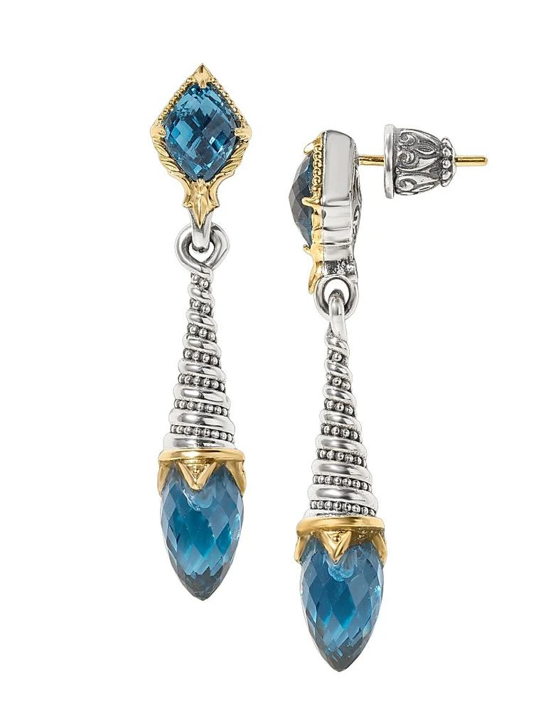 Konstantino Anthos Sterling Silver, 18K Yellow Gold & Blue Spinel Drop Earrings 3