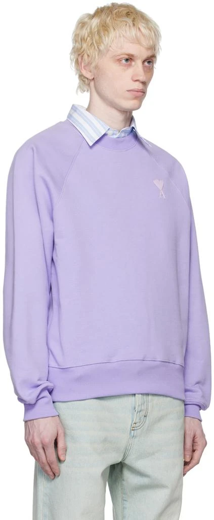 AMI SSENSE Exclusive Purple Ami de Cœur Sweatshirt 2