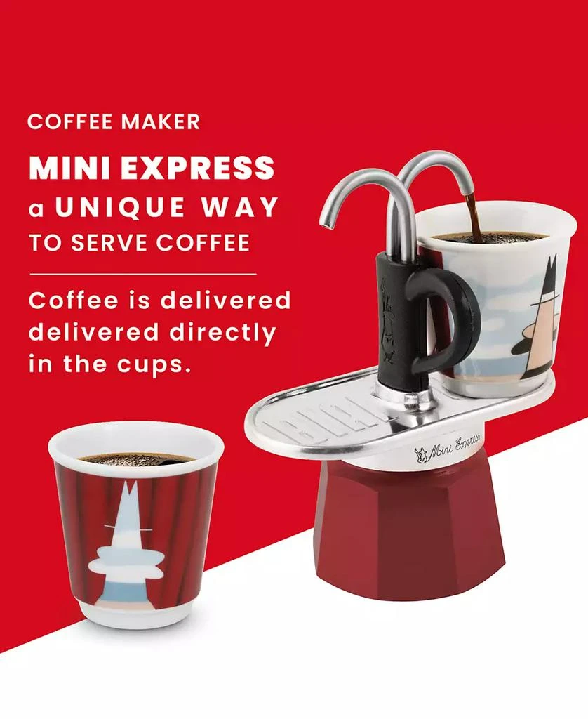 Bialetti Set Mini Express "R" Magritte Plus 2 Bicc. 2.8 OZ Coffeemaker 3