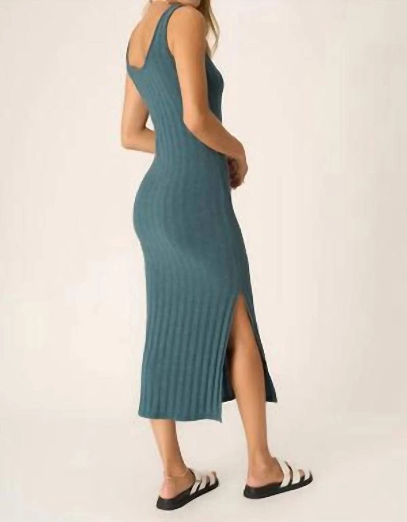 Project Social T Work It Out Scoop Neck Rib Dress In Oceanic Teal 3