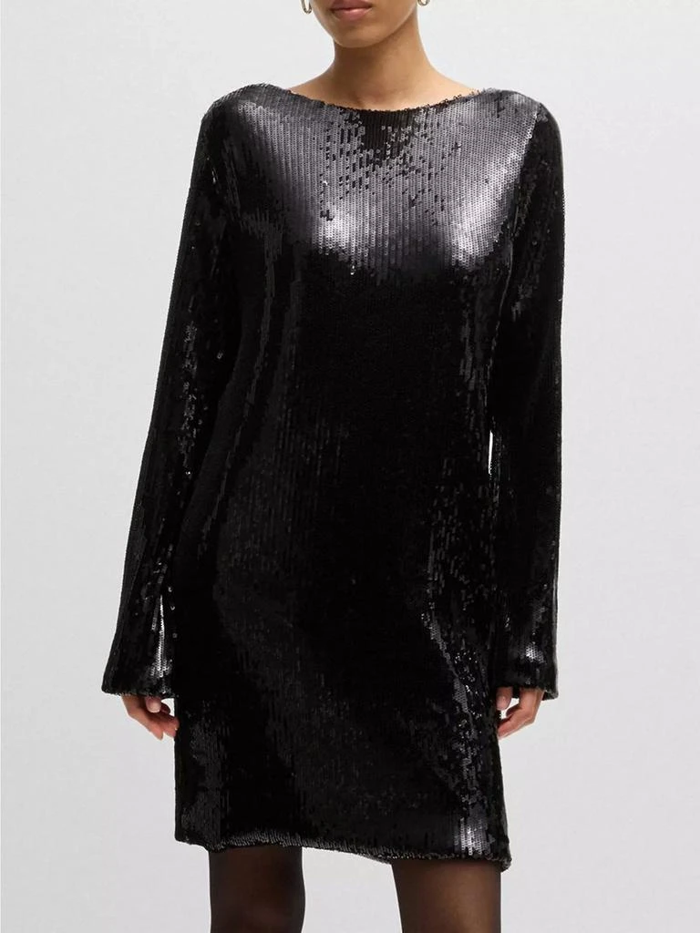Hugo Boss Long-Sleeved Sequined Dress 4