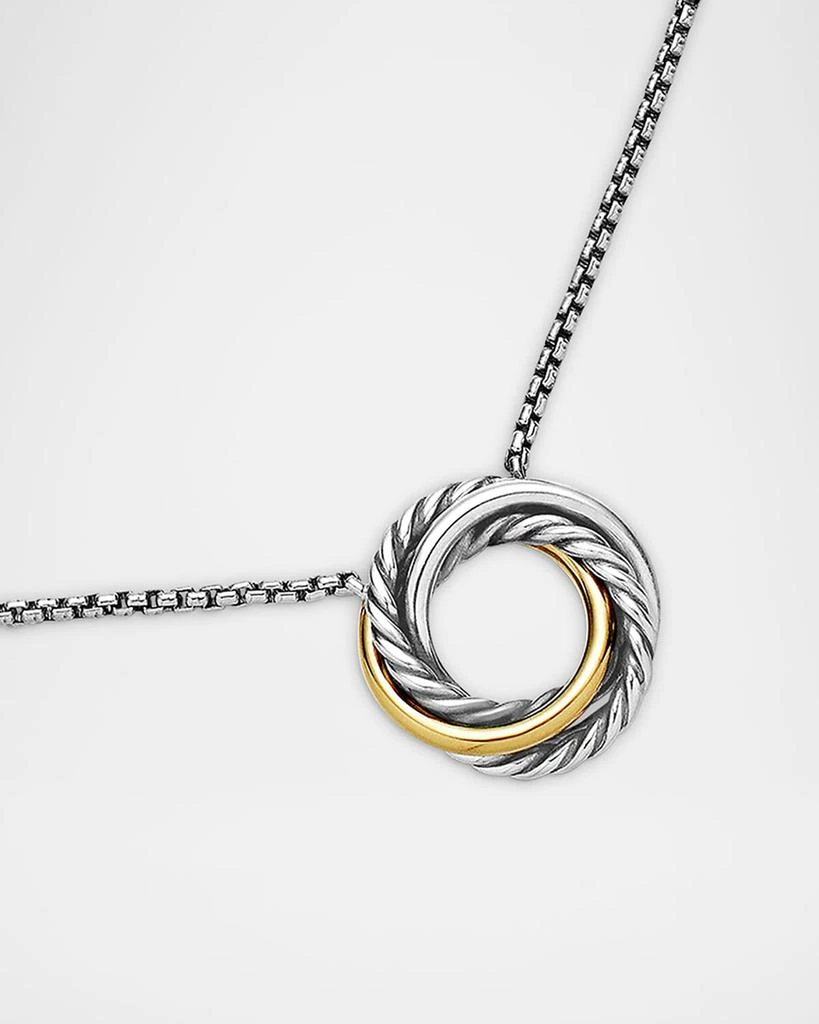 David Yurman Crossover Mini Pendant Necklace in Silver and Gold 7