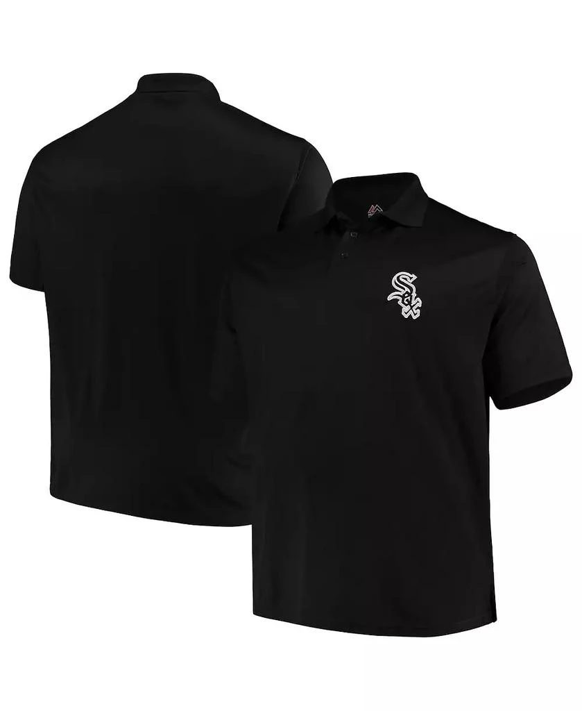 Majestic Men's Black Chicago White Sox Big Tall Solid Birdseye Polo Shirt 1