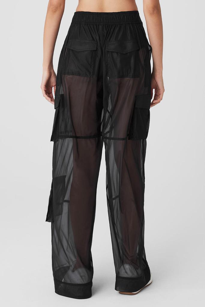 Alo Sheer Effusion Cargo Wide Leg Trouser - Black
