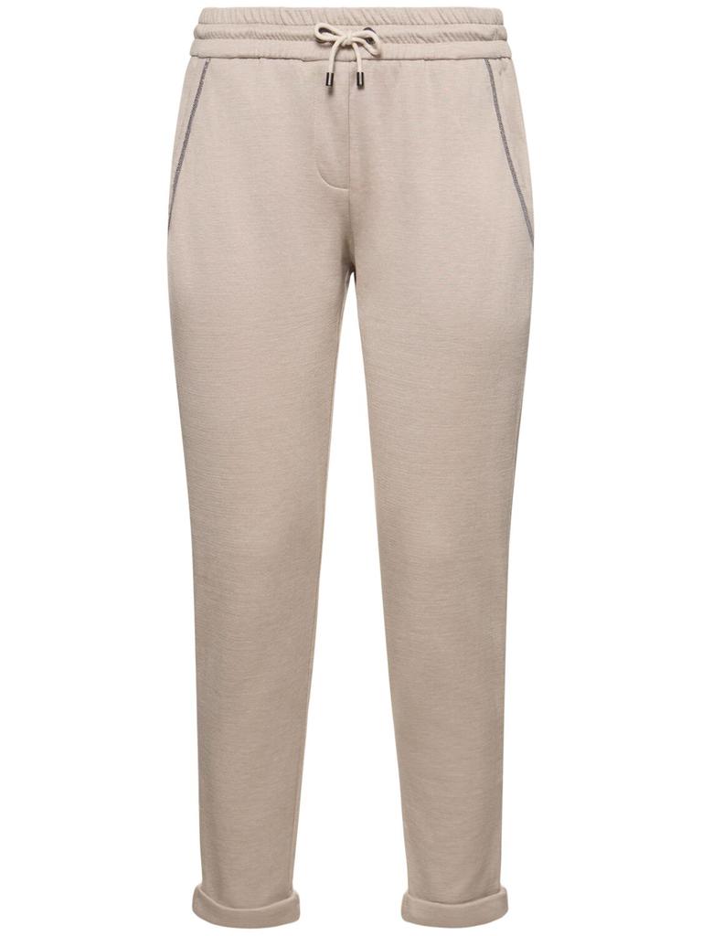 Brunello Cucinelli Stretch Silk Satin Track Trousers