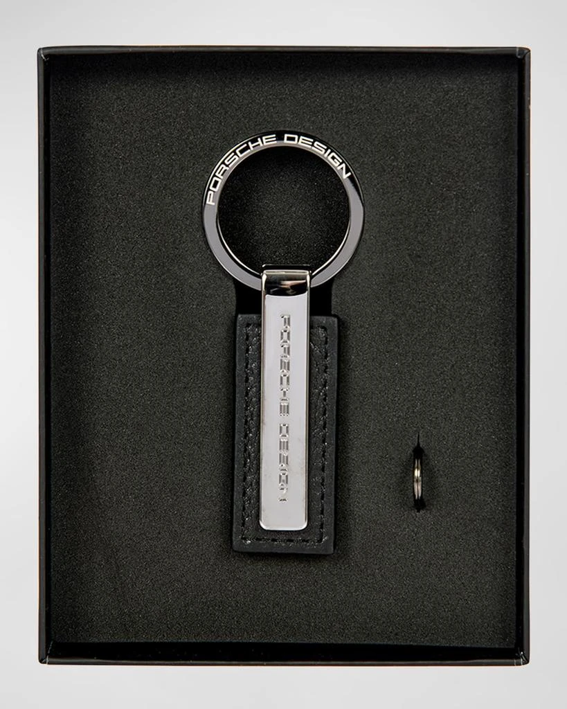 Porsche Design Men's PD Leather and Metal Bar Keyring 1