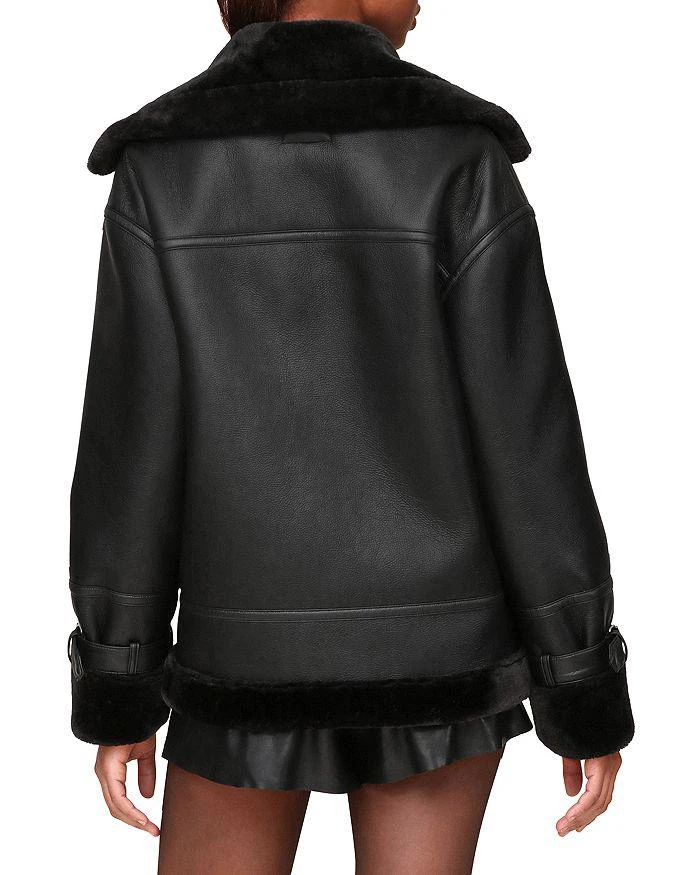 Avec Les Filles Oversized Faux Shearling Moto Coat 4