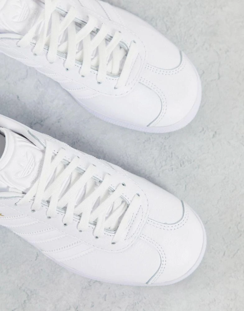Adidas adidas Originals Gazelle trainers in triple white 2