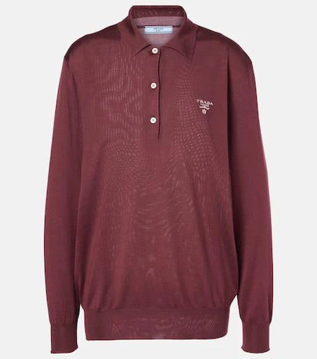 Prada Logo silk polo shirt 1