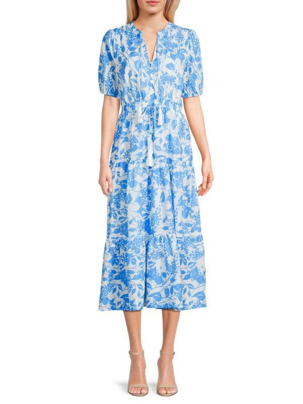 Saks Fifth Avenue Print Tiered Midi Dress 1