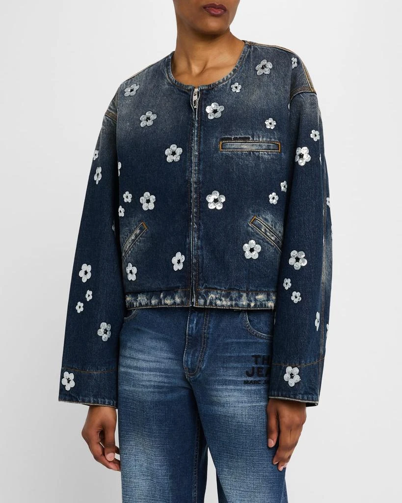 Marc Jacobs Daisy Sequined Denim Crop Jacket 4