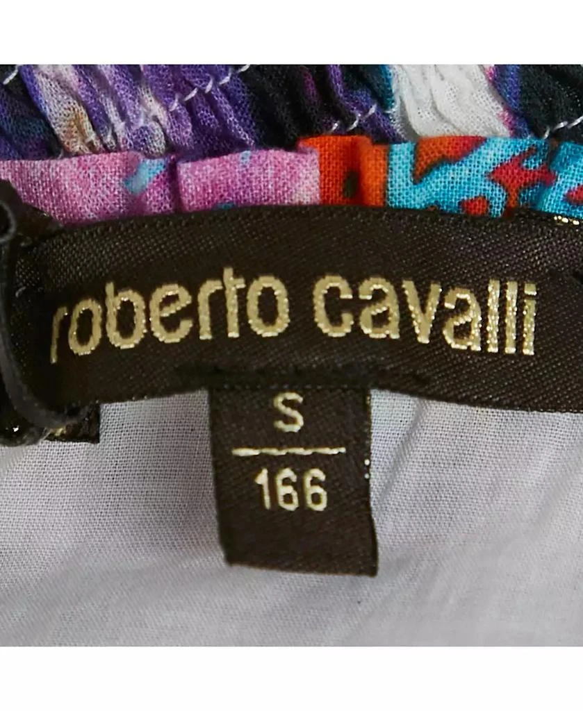 Pre-Owned Roberto Cavalli Women
s White Floral Print Cotton Smock Detail Jumpsuit 5