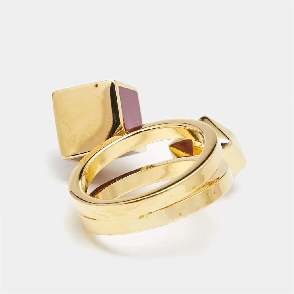Fendi Fendi Bague Enamel Gold Tone Ring Size 55 5
