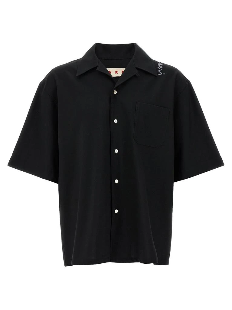 Marni Marni Logo Embroidered Bowling Shirt 1