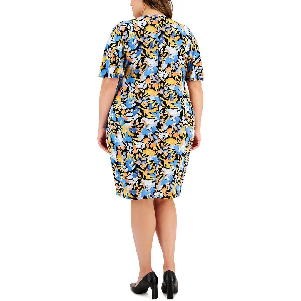 Kasper Plus Womens Floral Print Jersey Wrap Dress 2