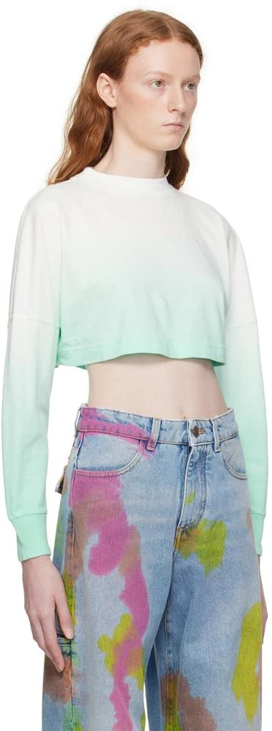 Palm Angels Blue & White Overlogo Long Sleeve T-shirt 2