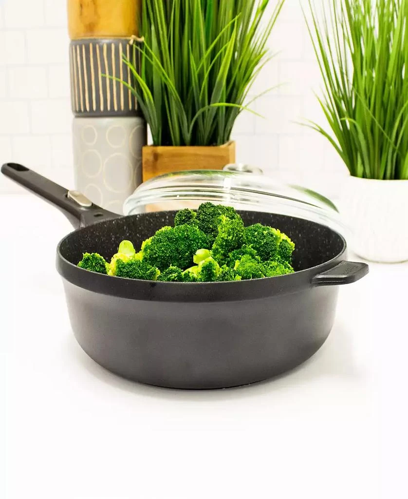 BergHOFF GEM 11" Nonstick Saute Pan 4.6Qt., Detachable Handle, Black, Glass Lid 5