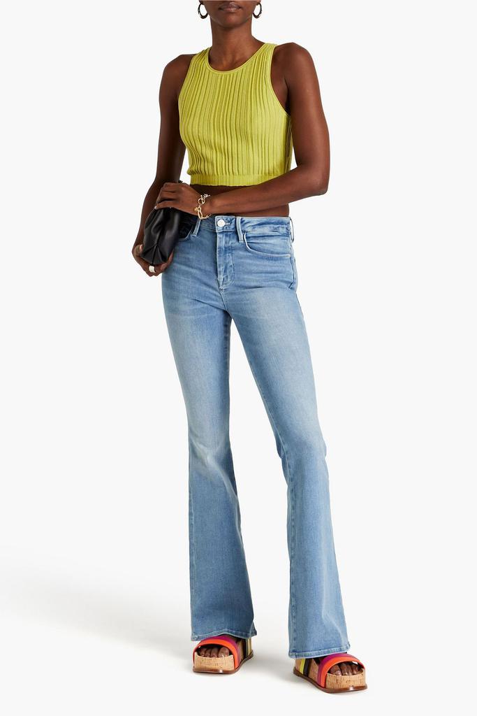 FRAME Le One Flare faded mid-rise flared jeans