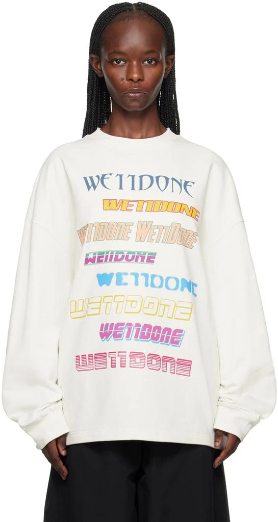 We11done White Printed Sweatshirt 1