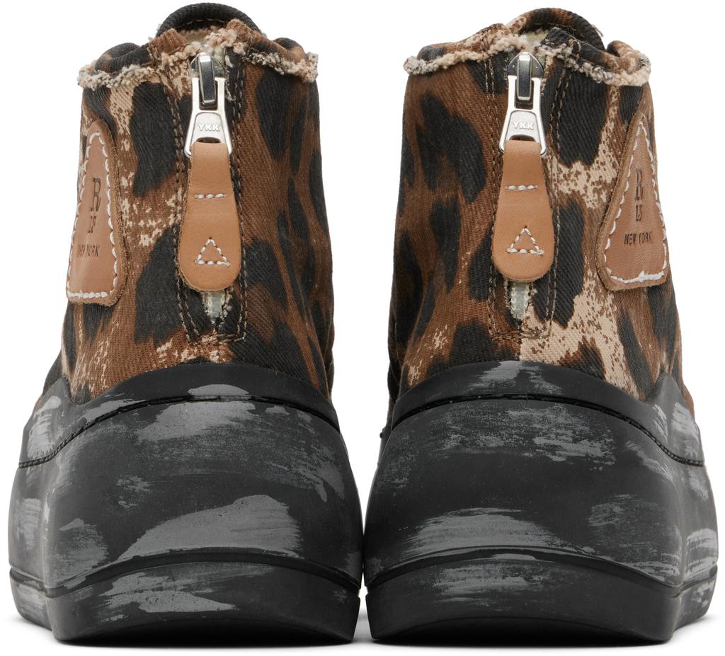 R13 Brown & Black Kurt High Top Sneakers