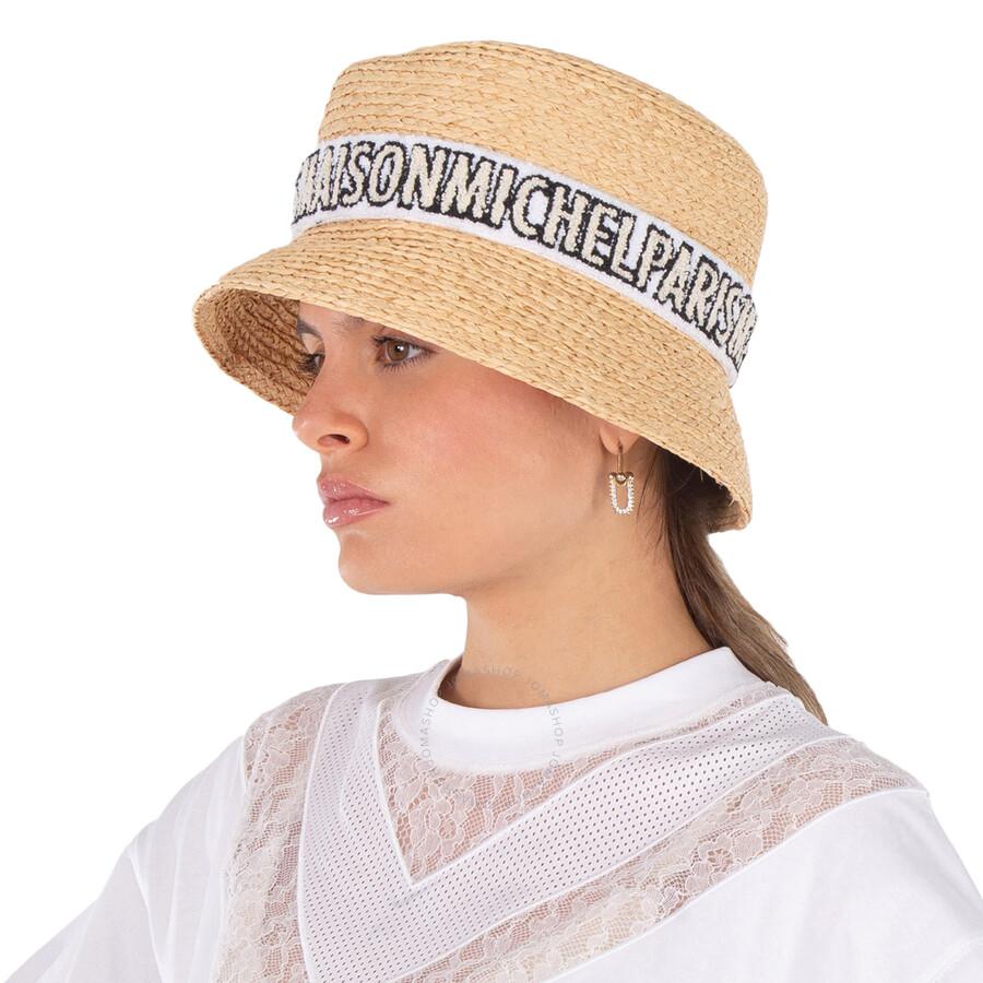 MAISON MICHEL Ladies Natural Mini New Kendall Raffia Bucket Hat