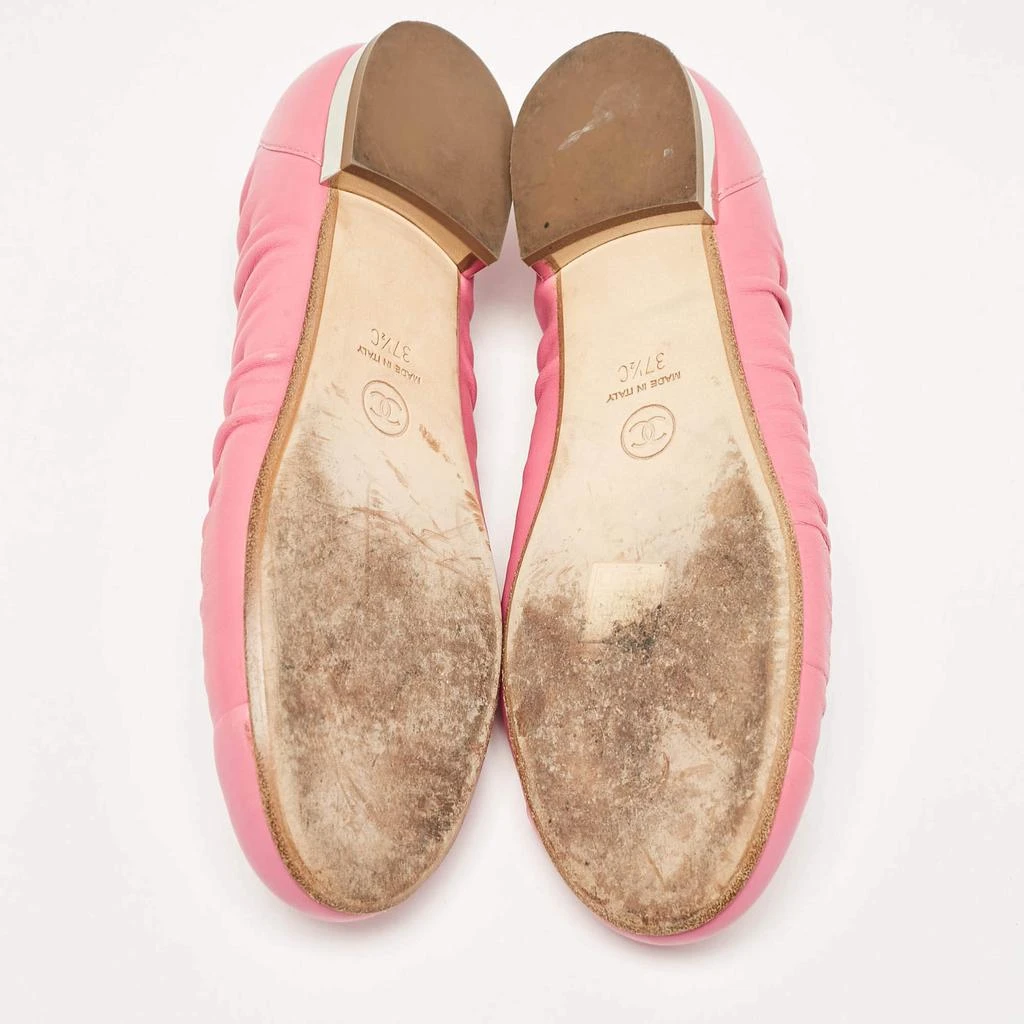 Chanel Chanel Pink Leather CC Cap Toe Ballet Flats Size 37.5 6