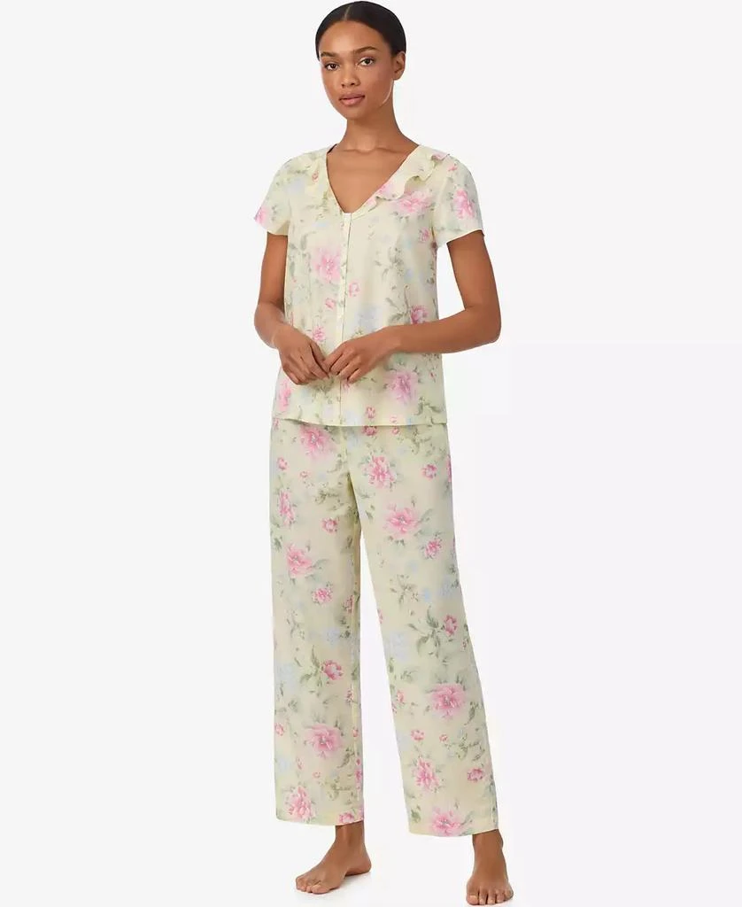 Ralph Lauren Women
s V-Neck Top and Ankle Pant Pajama Set